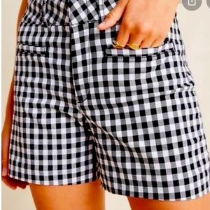Anthropologie black and white checkered shorts